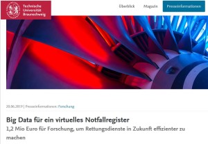 Big Data f&uuml;r ein virtuelles Notfallregister - Bericht &uuml;ber PLRI-Projekt
