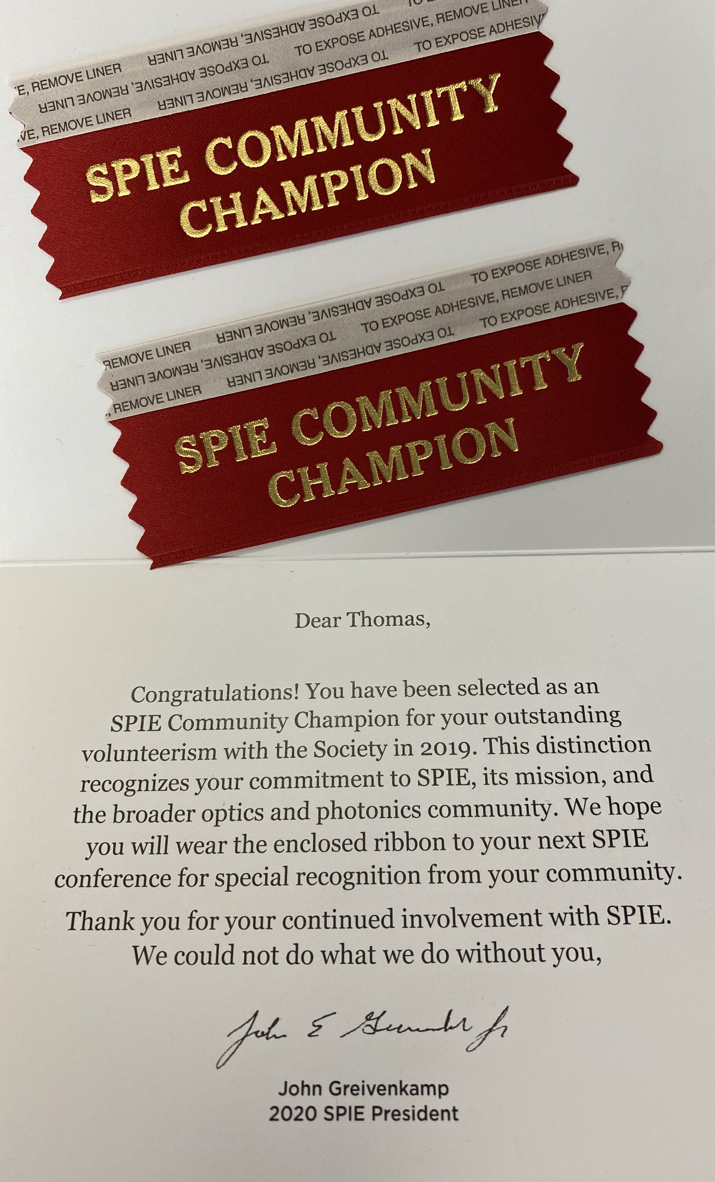 SPIE Community Champion